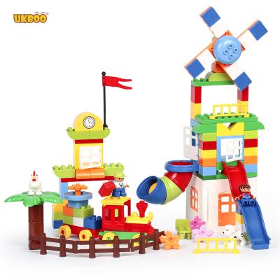 China Assembling Brick D u p l Toy New Arrival 111PCS Windmill Paradise Toys Intelligence Big Building Block O Size Educational Diy Toys for sale