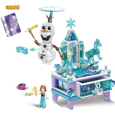 China The 2020 Building Toy City Creator Girlfriend Fairy Princess Queen Elsa Jewelry Box Building Block Bricks Children Toys for sale