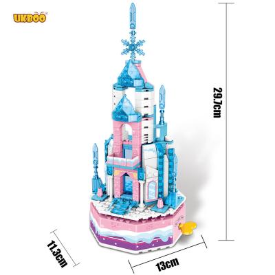 China Free Shipping UKBOO 316pcs DIY Ice Castle Music Box Kids Building Bricks Figure Educational Toy Collection For Gift for sale