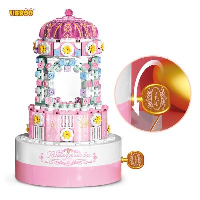 China Free Shipping UKBOO 537PCS Building Toy Wedding Building Blocks Rotating Box Assembled Children Girls Educational Toys for sale