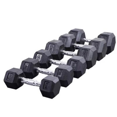 China More Wear Resistant Equipment Home Gym Weightlifting Hex Dumbbell Rubber Cast BPA Free for sale