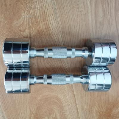 China Competitive Price More Wear Resistant Stainless Steel Dumbbell Plated Chrome Dumbells 5kg for sale