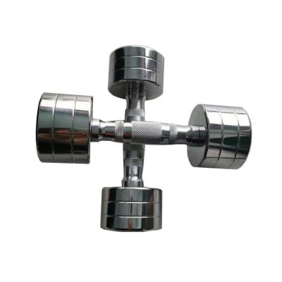 China More Wear Resistant Stainless Steel Dumbbell Plated Chrome Round Tip Dumbbell for sale