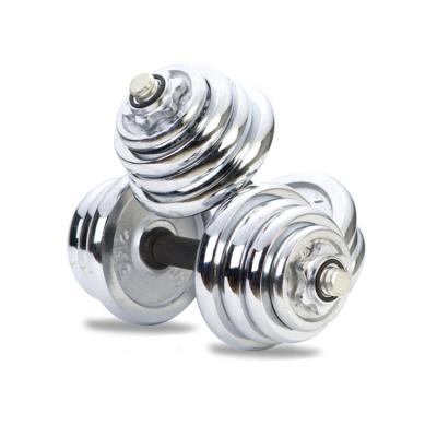 China Gym Equipment Quality Adjustable Dumbells Electroplating Dumbbell With Color Band Dumbbell Cast Iron Cheap Price 100lbs for sale