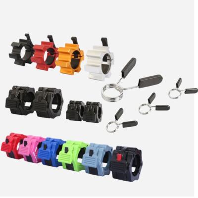 China Universal High Quality Colorful Fitness Barbell Bar Clamps Aluminum Barbell Clip Clamp For Exercise Collar for sale