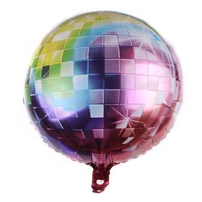 China Advertising New Round Toy Disco 18 Inch Happy Birthday Foil Balloon For Party for sale