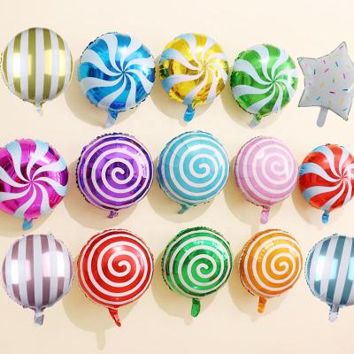 China Hot Sale Decoration 18 Inch Round 1st Birthday Balloons Foil Candy Shape Balloons for sale