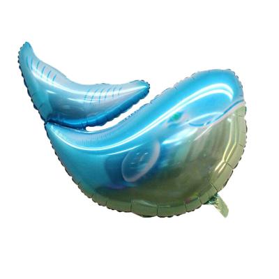 China Advertising Big Animal Cute Toy Whale Foil Balloon Low MOQ For Aquarium Foil Film Mylar Cetacean Balloon for sale