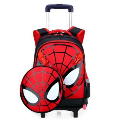 China Waterproof Hot Selling Amazon Trolley Bag Printed With Spiderman For School Children Kids for sale