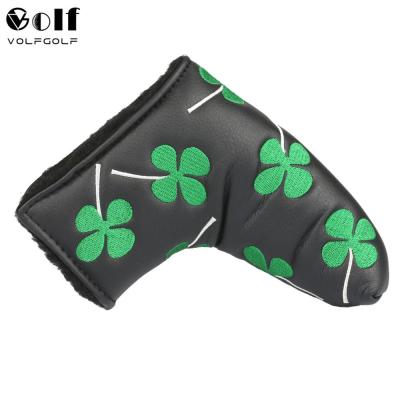 China Shamrock Clover VG Black Leather With Clover Headcover Golf Putter for sale