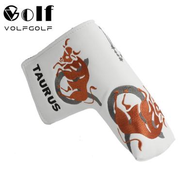 China White Constellation VG Golf Headcover Constellation Series-Taurus Golf Putter Headcover for sale