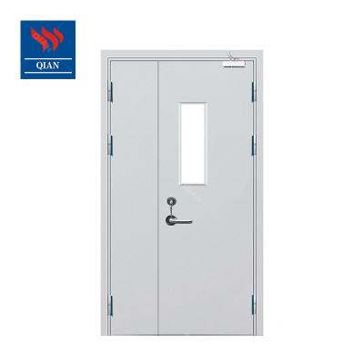 China Modern high quality certified fire rated hotel fire door exterior steel fire proof door glass door frame for sale