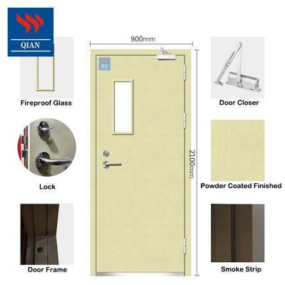 China 30 Min Modern Fire Rated Entry Door Single Fire Rated Door Steel Door for sale