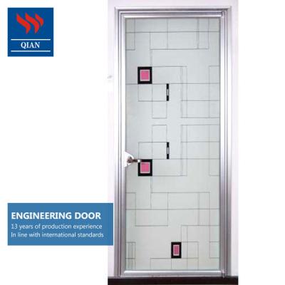 China Modern Waterproof Interior Aluminum Door Frame HPL Metal Frame Laminated Wood Flush Doors for sale