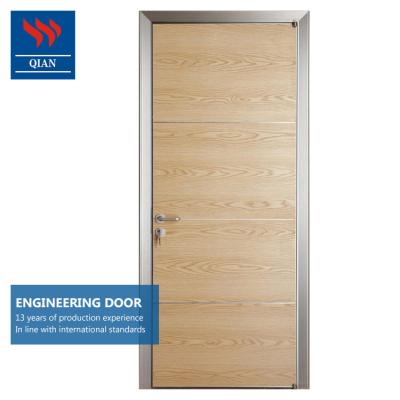 China Hotel Room Modern Interior Aluminum Frame Flush Wooden Door (ED-VN-02) for sale