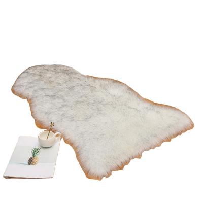 China Reversible Soft And Stylish Luxury White Sheepskin Shapes Hides Plain Faux Fur Area Rug for sale