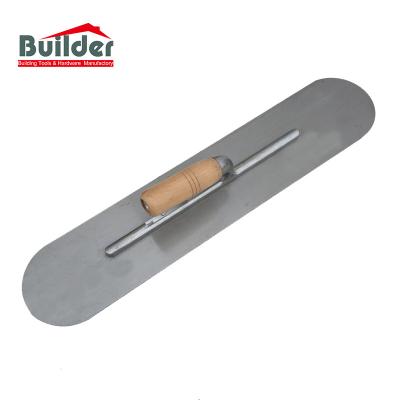 China Carbon Steel Rounded Round End Finish Trowels With Wood Handle for sale