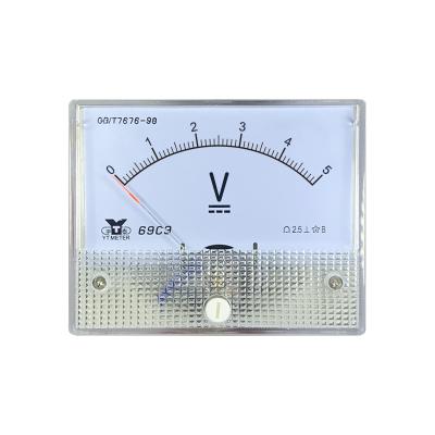 China Voltmeter Indicator 5v 10v 15v 20v 30v 50v 100v Mounted Instrument 64 * 80 DC 69C9-V Voltmeter 69C9 for sale