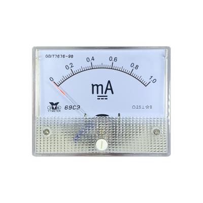 China 64*80mm DC 69C9-MA Ammeter 69C9 DC Ammeter 1ma 20ma 30ma 50ma 300ma Indicator DC for sale