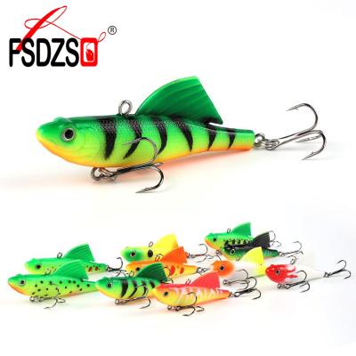 China HUIXIAN Silicone Soft Lure 1pcs 75mm Jig 23.5g Wobbler Lead Swimbait Head with Hook Silicone Triple Pike Bass Fishing Lure Fishing Tackle for sale