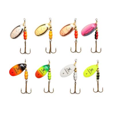 China High Quality Copper Fishing Spinner Lure Bass Fishing Bait Metal Spoon Lure Treble Hook for sale