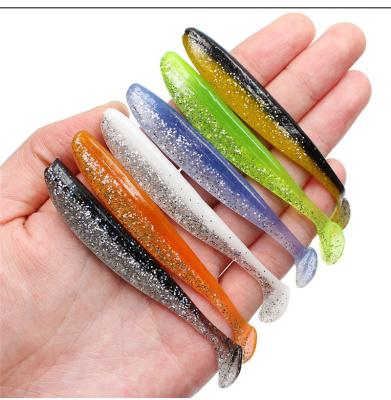 China Rubber 6pcs Per Bag Soft Fishing Lures 8cm 3.5g Ttail Plastic Fishing Lures for sale