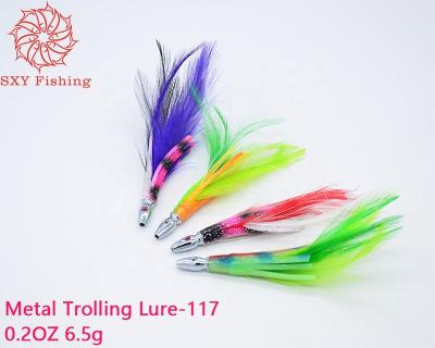 China Copper SXY FISHING Metal Lures Trolling Set Big Lure Big Marlin Bait Dorado Lure Feather Bait S117 6.5g for sale