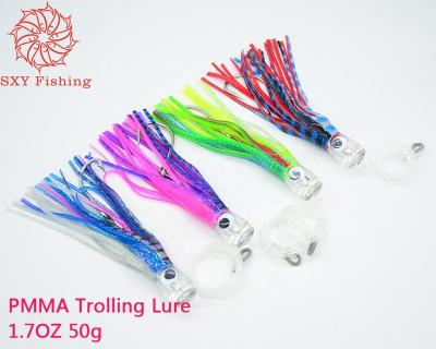 China PMMA SXY FISHING Acrylic Trolling Lure PMMA Bait Resin Lure Lure Set 6.5Inch 1.6OZ 50g 165mm Screen Pack for sale