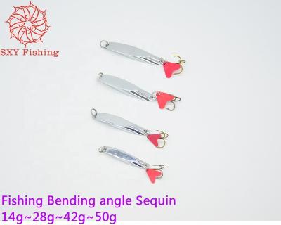 China Copper SXY FISHING Fishing Sequin Bending Angle Spangle Copper Spoon Fishing Lure Metal Spoon 42g for sale