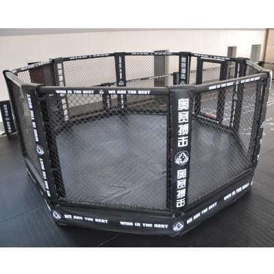 China Steel Structure Factory Price International Standard Floor Boxing Ring Octagon Shape Muttahida Majlis-e-Amal Cage for sale