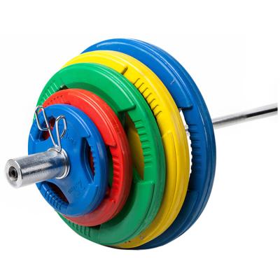 China Competition Equipment Fitness GYM Plates Rubber Coated Bumper Plates Tri Weightlifting Bumper Cross Grip for sale