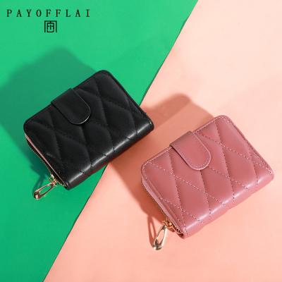 China With  USB PAYOFFLAI OEMWomen Small Wallet Hollow Out Credit Card Holder Wallets Coin Purse with Zipper Closure for Gift Party Business for sale