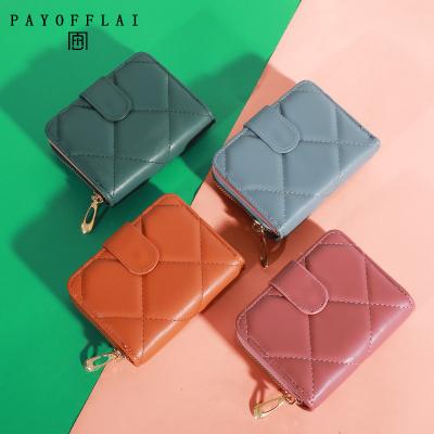 China With  USB PAYOFFLAI OEM 2022Lovely Mini Wallet Clip Zipper Wallet Clutch Handbag Women's Card Bag Wallet PU for sale