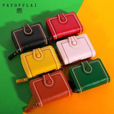 China With  USB PAYOFFLAI Hot Sale Fashion Ladies Purse Pu Leather Slim Credit Card Holder Wallet Short Women Wallet for sale