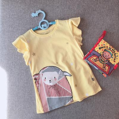 China OEM Design 2021 New Comfortable Anti-pilling Breathable Absorb Sweat 95% Cotton 5% Spandex Babies Toddler Short Sleeve Clothes T-shirt for sale