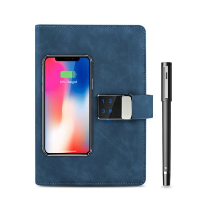 China Newest High Quality Power Bank Notebook Multi Functional Digital Lock Loose Leaf Notebook for sale