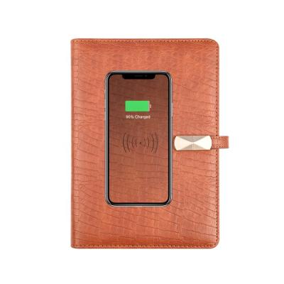 China Powerbank Crocodile Power Bank Leather Notebook With USB Wireless Charging And Memory Card for sale