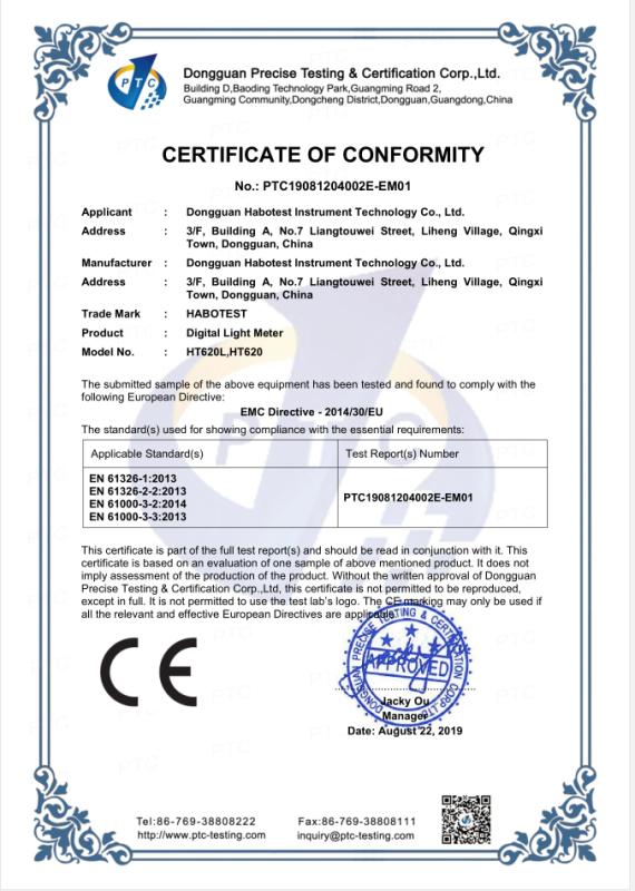 CE - Dongguan Habotest Instrument Technology Co., Ltd.