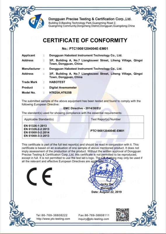 CE - Dongguan Habotest Instrument Technology Co., Ltd.