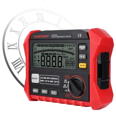 China 2 Poles And 3 Pole Mode Habotest HT2302 Professional Ground Resistance Tester 800Hz 3mA High Precision for sale