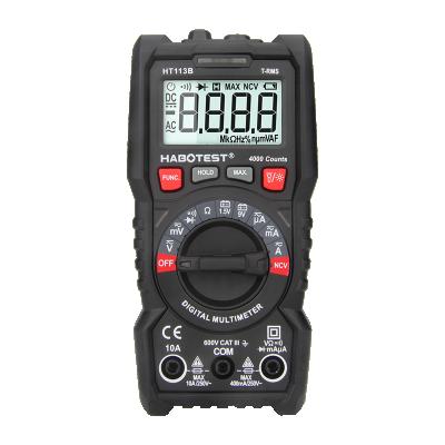 China Habotest HT113B Multimeter 4000 Small Digital Handheld Auto Counts 10A With 40M Diode Test True Ohms RMS NCV With Light HT113B Work for sale