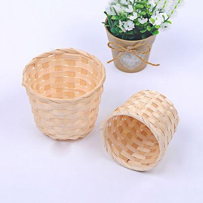 China Home Sustainable Storage Basket Woven Basket Gift Bamboo Wooden Fruit Basket for sale