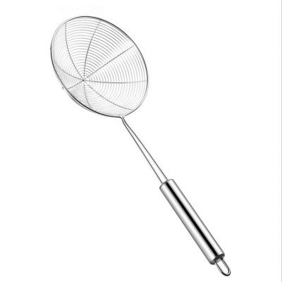 China Hot Grid Viable Oil Frying Pot Spoon Stainless Steel Sieve Colander Kitchen Supplies For Cooking Noodle Dumplings for sale