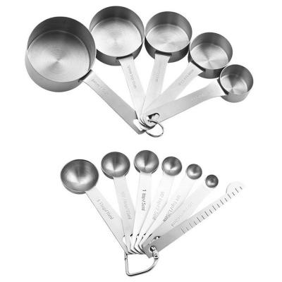 China Stocked Shipping to USA Amazon FBA Success Kitchen Accessories Baking Equipment Stainless Steel Measuring Cups 12pcs Set for sale