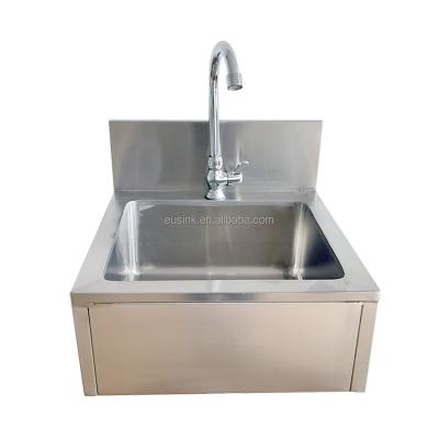 China Resturant Commercial Kitchen Equipment Eusink 304 201 Stainless Steel Commercial Kitchen Wall Mounted Hands Free Sinks Hand Wash Sink Basin For Bathroom Hospital for sale