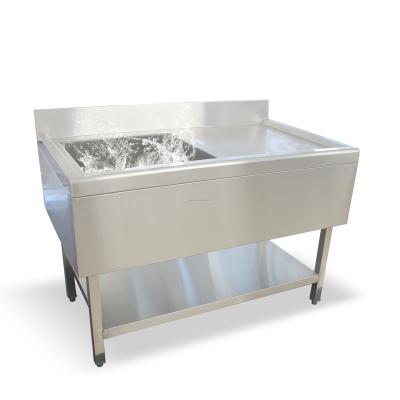 China Resturant Commercial Kitchen Equipment Eusink factory customized single bowl commercial stainless steel kitchen sink with under shelf for sale