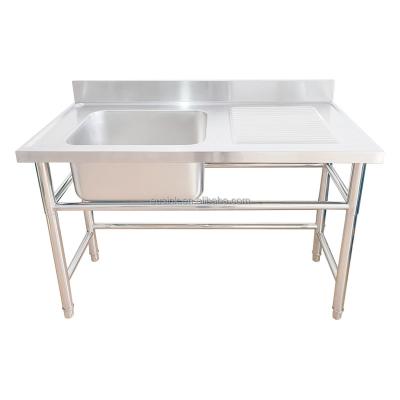 China Resturant Commercial Kitchen Equipment Eusink High quality catering kitchen restaurant with drain board stainless steel sink work table for sale