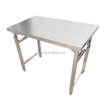 China Resturant Commercial Kitchen Equipment Eusink Commercial Hot Sale Kitchen Work Table Factory Price Outdoor Stainless Steel Folding Table for sale