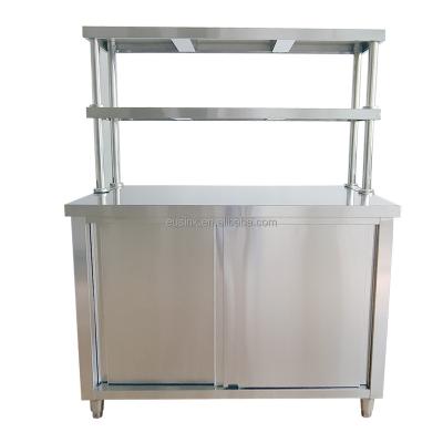 China Resturant Commercial Kitchen Equipment Eusink Commercial Stainless Steel  Kitchen Cabinets Cupboards With Sliding Door For Restaurant for sale