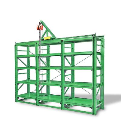 China Corrosion Protection Easy Push And Pull Standard Mold Rack Mold Storage Shelf With Crane 1000kg Per Panel Mold Rack for sale